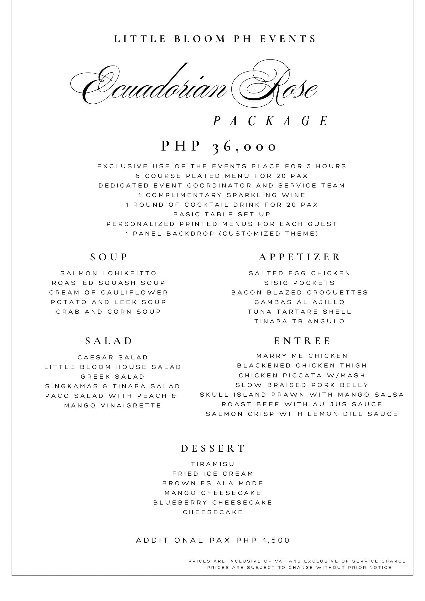 Ecuadorian Rose Package