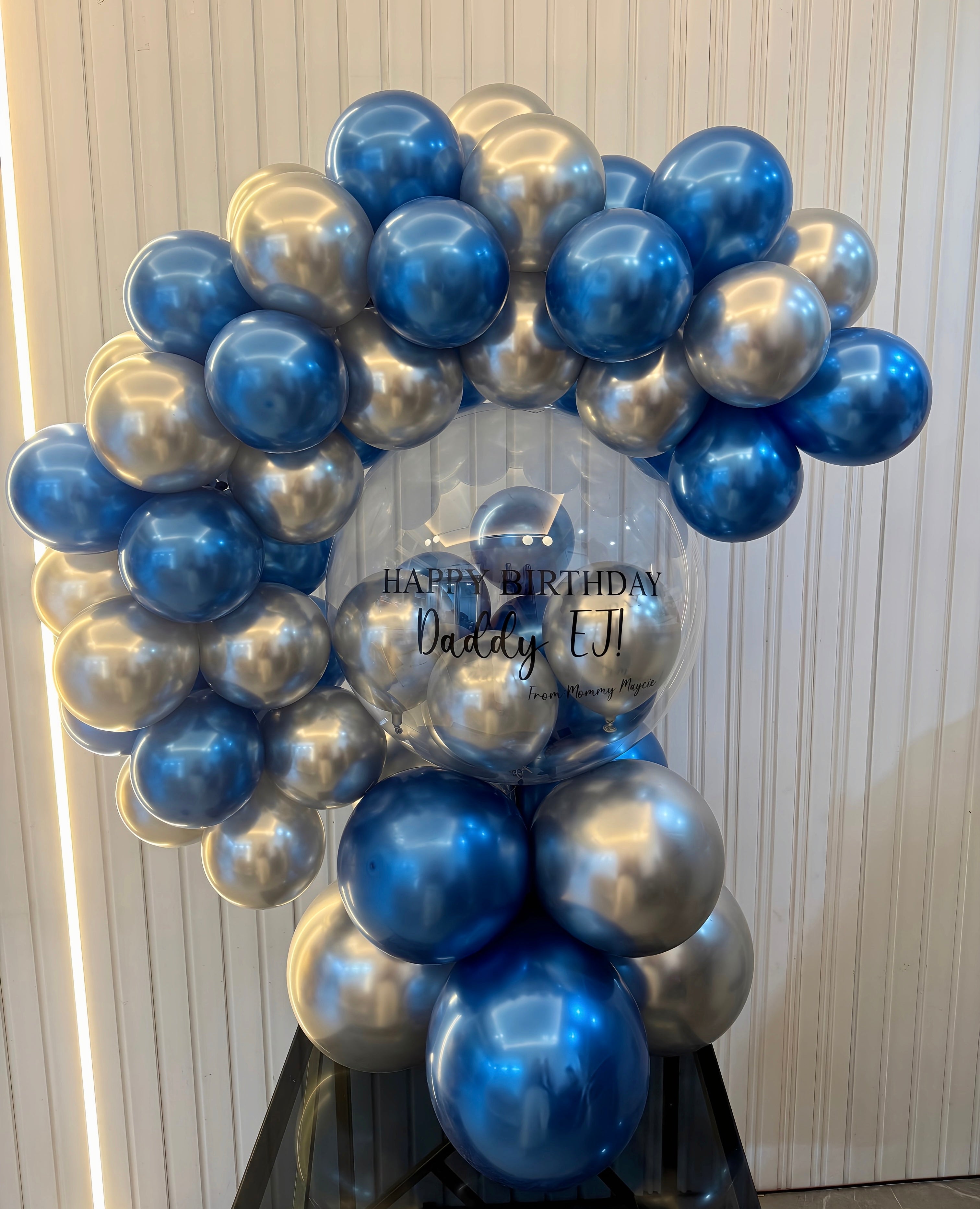 SILVER AND CHROME BLUE FLUBBLE BUBBLE