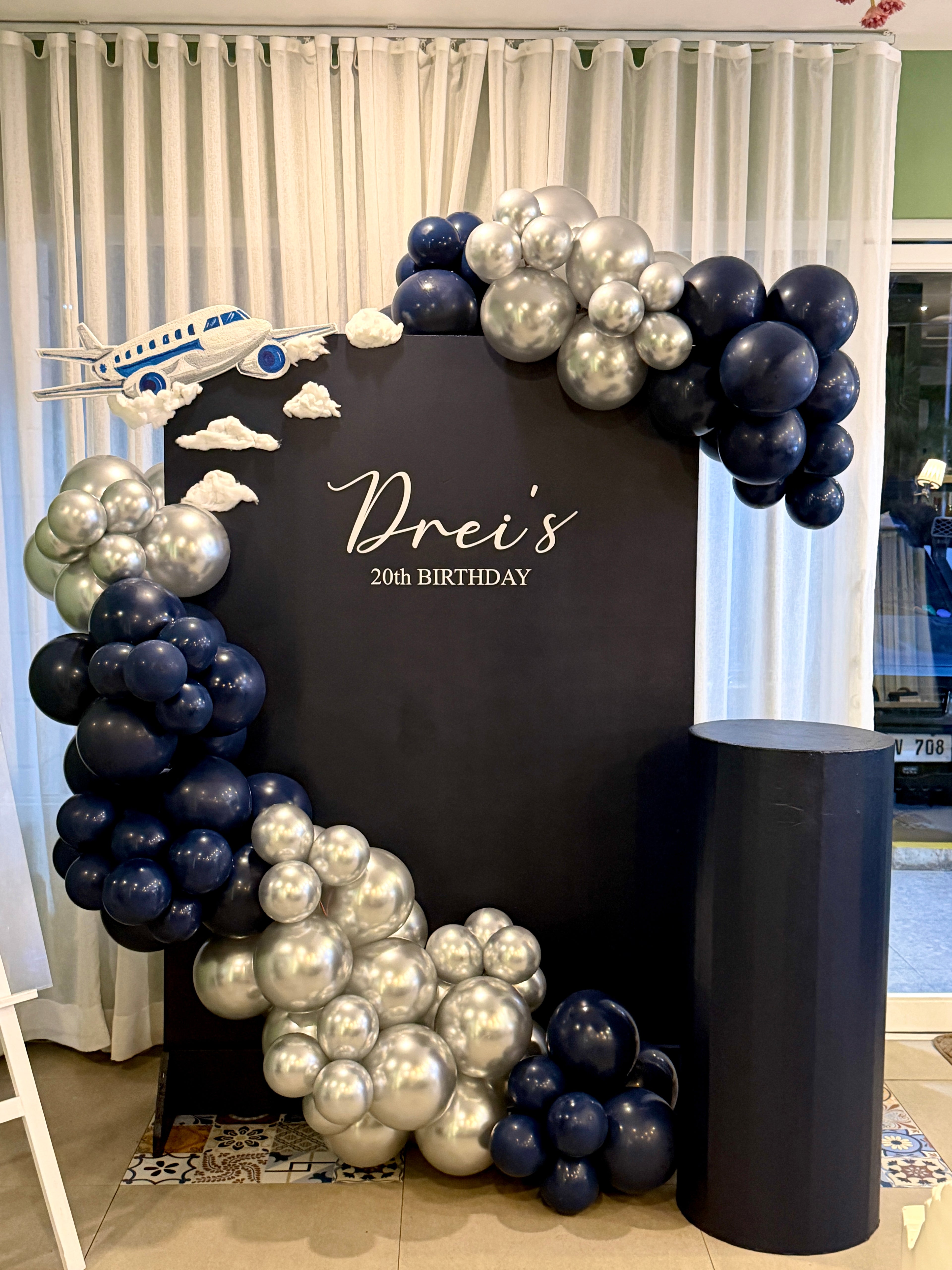Midnight Blue and Silver Backdrop