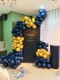 Blue and gold backdrop